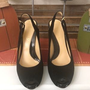 Black Suede Heels 7.5